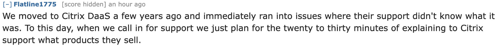 Stonewalled by Citrix's new AI "Customer Service" model.