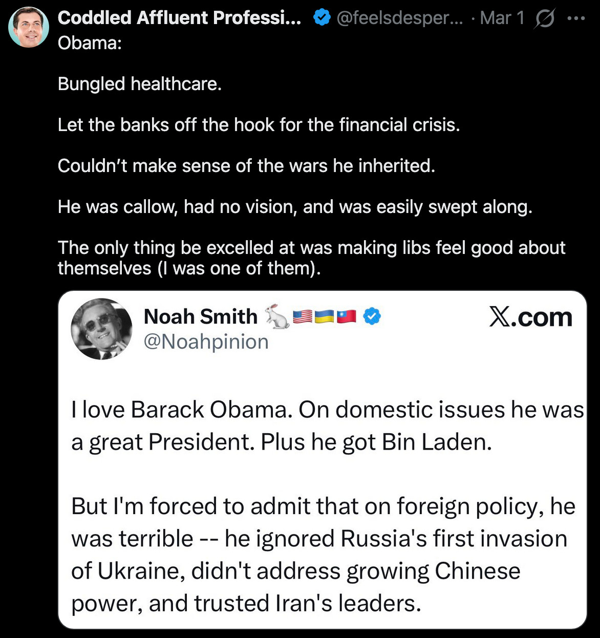 Coddled Affluent Professional (@feelsdesperate) / X