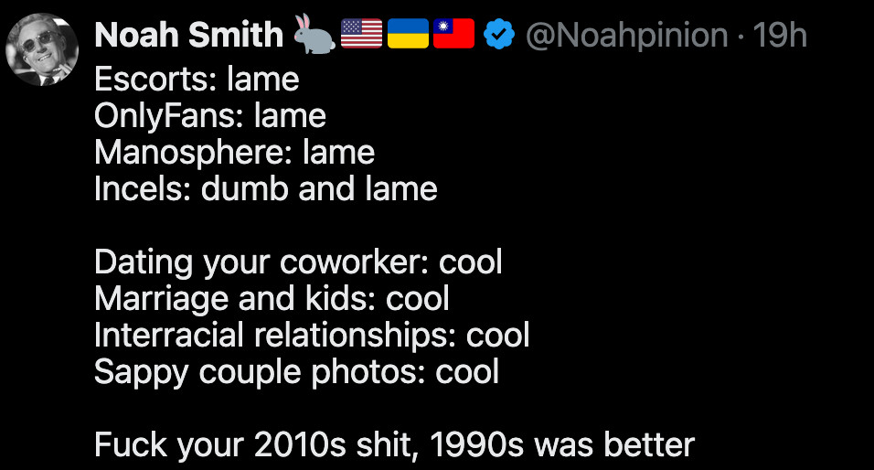 (1) Noah Smith ๐๐บ๐ธ๐บ๐ฆ๐น๐ผ (@Noahpinion) / X