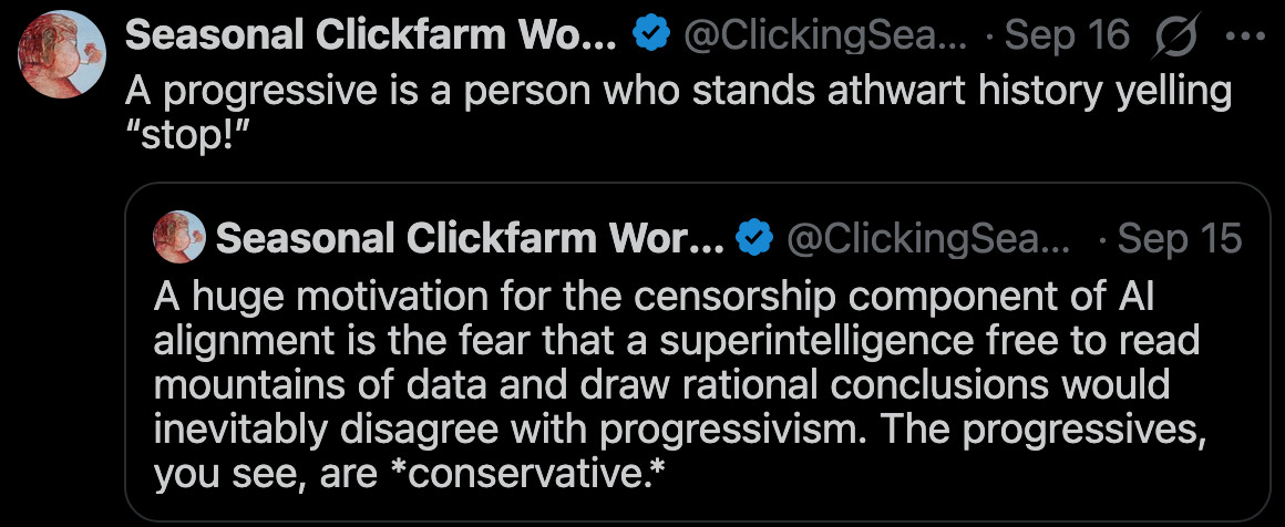 Seasonal Clickfarm Worker (@ClickingSeason) / X